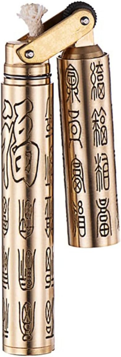 Briquet Vintage Trench en Cuivre – Briquet Coupe-Vent en Laiton au Style Rétro, Cadeau Élégant pour Homme (Carburant Non Inclus)