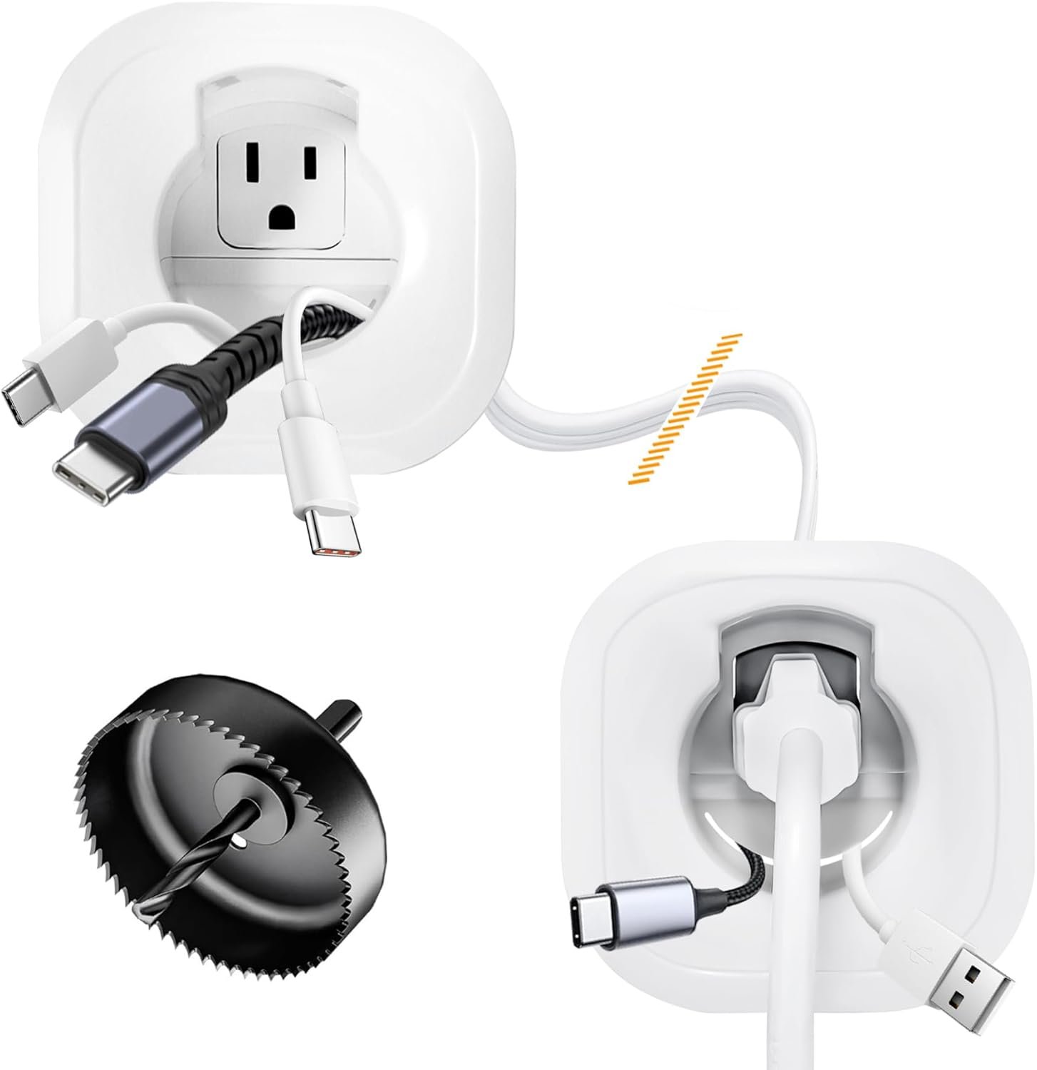 In-Wall Cable Management Kit – Cord Hider for Wall-Mounted TV, Includes Power & Low-Voltage Cable Management